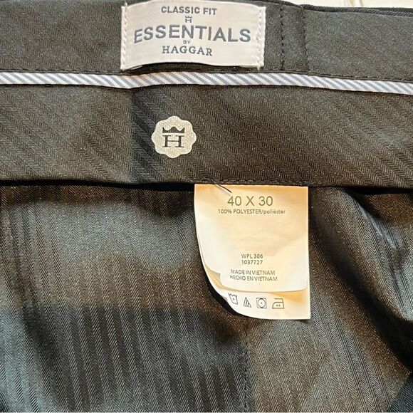 Men's Haggar Classic Fit Dress Slacks Black 40Wx30L - Picture 5 of 11